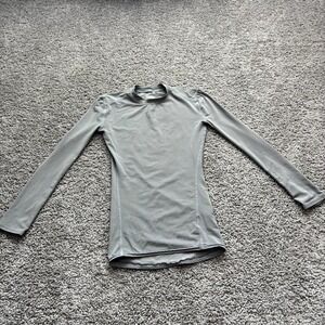 NFL Equipment Compression Shirt Mens Gray Long Sleeve Athletic Base Layer Stretc